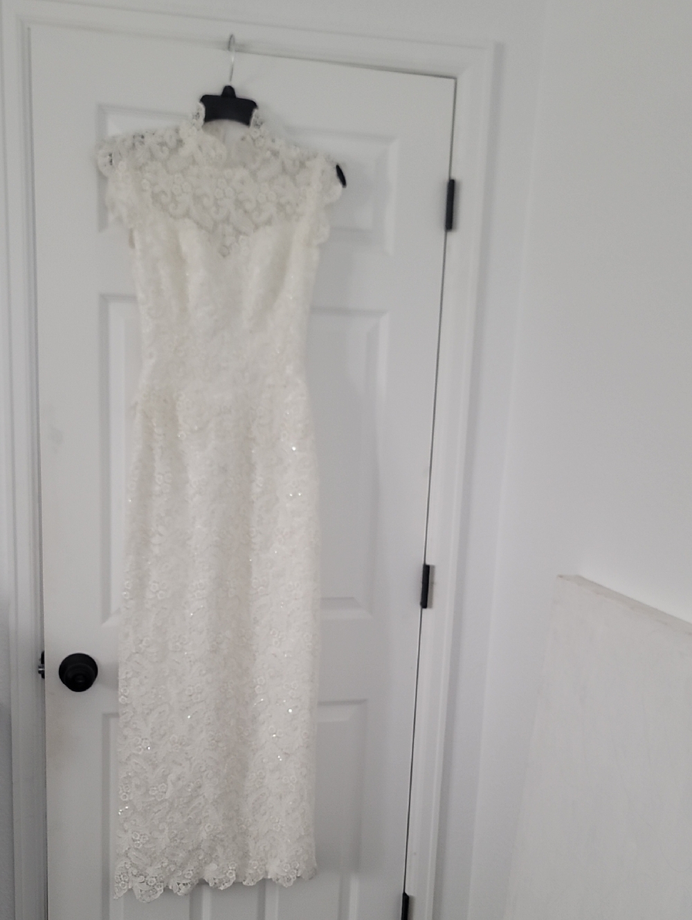 Elegant White Lace High-Neck Wedding Dress